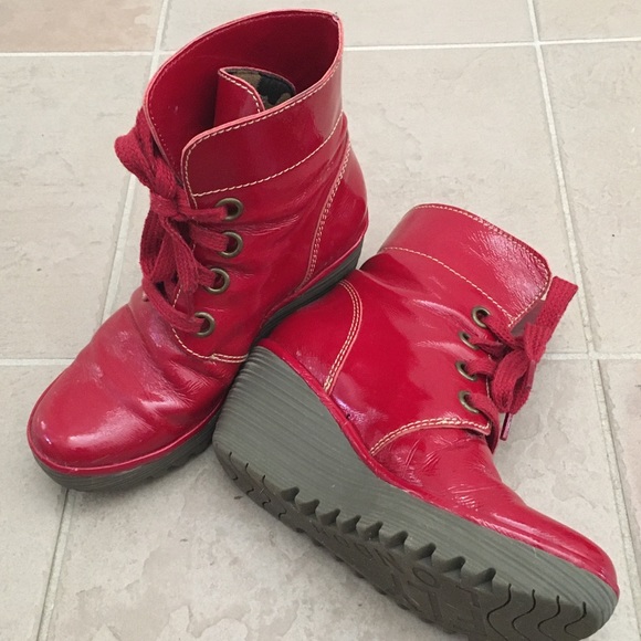 Fly London Red Leather Boots - Picture 4 of 4